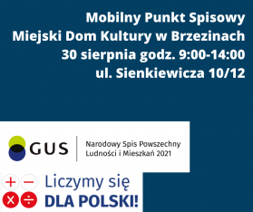 MOBILNY PUNKT SPISOWY W MIEJSKIM DOMU KULTURY W BRZEZINACH!