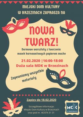 Darmowe warszaty z tworzenia masek karnawałowych