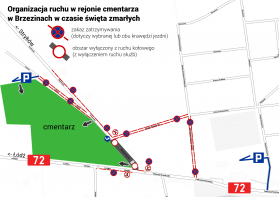 Organizacja ruchu w okolicy cmentarza na 1 listopada 2016 r.