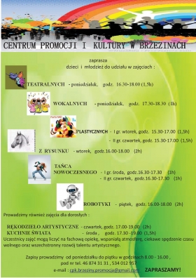 Oferta zajęć w Centrum Promocji i Kultury