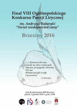 Finał 8. edycji Ogólnopolskiego Konkursu Poezji Lirycznej im. Andrzeja Babaryki