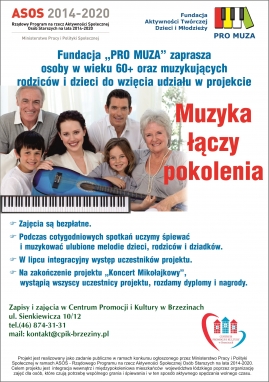 Zapraszamy do udziału w projekcie: Muzyka łączy pokolenia